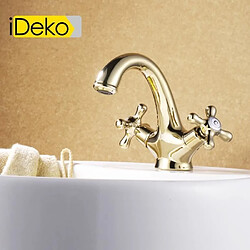 iDeko®Robinet Mitigeur lavabo doré & Flexible