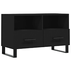 Maison Chic Meuble TV scandinave - Banc TV pour salon Noir 80x36x50 cm Bois d'ingénierie -MN84376