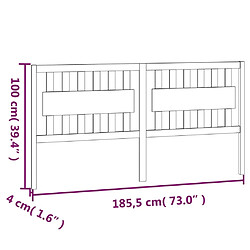 vidaXL Tête de lit Gris 185,5x4x100 cm Bois massif de pin pas cher