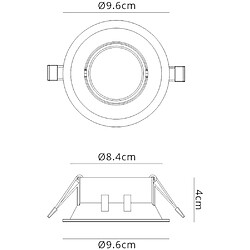 Inspired Downlight encastré rond 9,6 cm GU10, noir mat