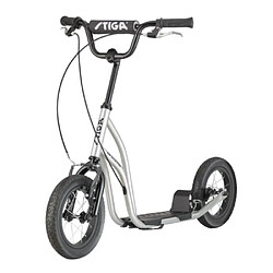 Stiga Air Scooter Trottinette Hauteur du Guidon Réglable Roues Anti-Crevaison Châssis et Freins en Acier Gris 8073-8112-00