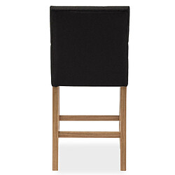 Avis Lot de 2 chaises de bar en bois Gaya tissu Noir - H65cm