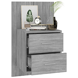 Avis Maison Chic Table de chevet murale,Table de nuit Sonoma gris -MN66111