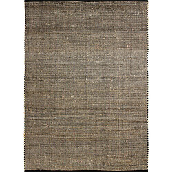 Thedecofactory JUTE COTON - Tapis tissé en jute et coton noir et naturel 120x170