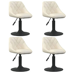 vidaXL Chaises pivotantes à manger lot de 4 crème velours