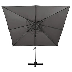 vidaXL Parasol de jardin en porte-à-faux avec double toit anthracite