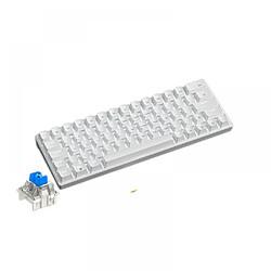 General Clavier de jeu, clavier d'ordinateur silencieux rétroéclairé LED arc-en-ciel portable 64 touches, touches multimédia, touches anti-ghosting, clavier filaire USB pour PC Mac Xbox(Blanc)