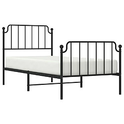 Avis Maison Chic Cadre/structure de lit métal et tête de lit + pied de lit pour adulte - Lit Moderne Chambre noir 90x200 cm -MN48325