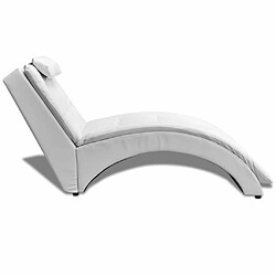 Avis Maison Chic Chaise longue avec oreiller | Bain de soleil Relax | Transat Blanc Similicuir -GKD39383