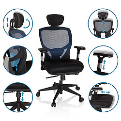 Avis Hjh Office Siège de bureau / Fauteuil de direction VENUS BASE, assise tissu / dossier maille bleu / noir