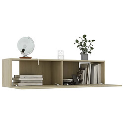 Avis Maison Chic Meuble TV scandinave - Banc TV pour salon Chêne sonoma 120x30x30 cm Aggloméré -MN80902