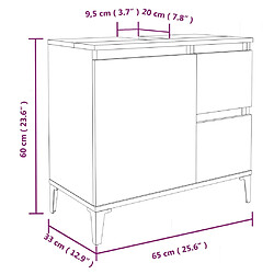 vidaXL Armoire de salle de bain gris béton 65x33x60 cm pas cher