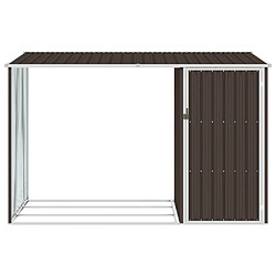 vidaXL Abri à bois de jardin Marron 245x98x159 cm Acier galvanisé