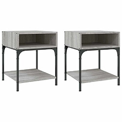 Maison Chic Lot de 2 Tables de chevet - Tables de Nuit sonoma gris 40x41x50 cm bois ingénierie