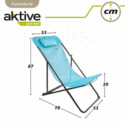 Chaise longue inclinable Aktive Bleu 53 x 87 x 78 cm (4 Unités) pas cher