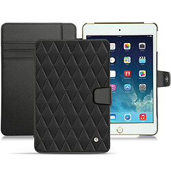 Housse cuir Apple iPad mini 5 - Rabat portefeuille - Noir - Couture ( Nappa - Black ) - NOREVE