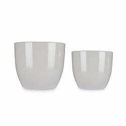 Ibergarden Set de pots Ø 22 cm Ø 28 cm 2 Pièces Gris Argile