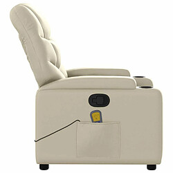 Maison Chic Fauteuil inclinable,Fauteuil luxe de relaxation de massage Crème Similicuir -MN59877 pas cher