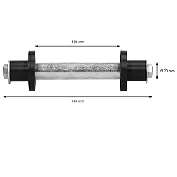 Avis Ecd Germany Axe pour roue de brouette 19,7x128 mm acier