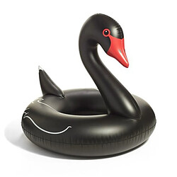 Wewoo Bouée noir Anneau flottant gonflable de piscine de sécurité de natation en forme de cygne, gonflé Taille: 120cm