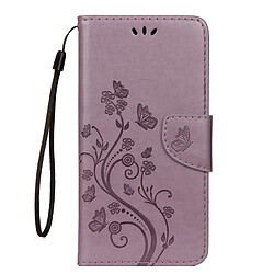 Wewoo Housse Étui à rabat horizontal avec motif papillon en relief fente pour carte, porte-monnaie & lanière iPhone XR Violet