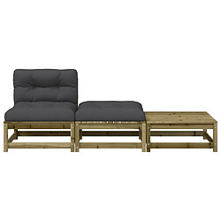 Maison Chic Canapé de jardin sans accoudoirs avec coussins et repose-pieds | Canapé Sofa d'extérieur | Fauteuil terrasse -MN41586 pas cher