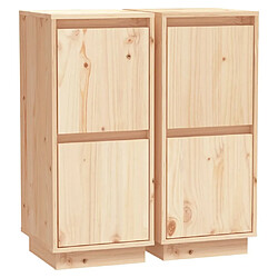 vidaXL Buffets 2 pcs 31,5x34x75 cm Bois massif de pin