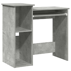 vidaXL Bureau avec étagères gris béton 84x40x78 cm bois d'ingénierie