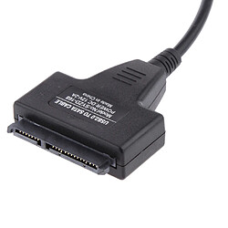 double usb 2.0 à sata 15 + 7 connecteur de câble d'alimentation de données de broche pour 2.5 "hdd