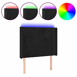 Maison Chic Tête de lit scandinave à LED,meuble de chambre Noir 93x16x118/128 cm Velours -MN57270