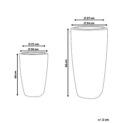 Avis Beliani Lot de 2 pots de fleurs CHELONE Polyrotin Marron