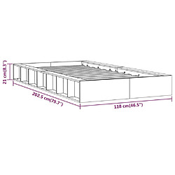 vidaXL Cadre de lit sans matelas 100x200 cm bois massif pas cher