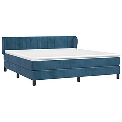 Avis Maison Chic Lit Adulte - Lit simple Lit à sommier tapissier et matelas moelleux - Meuble de Chambre - Bleu foncé 180x200cm Velours -MN55193