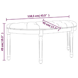 vidaXL Banc Rose 110,5x45x49 cm Velours pas cher