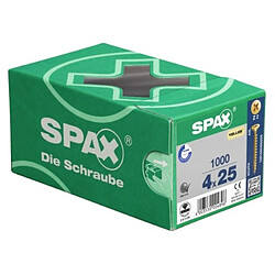 Spax Vis à bois aggloméré tête fraisée empreinte Pozidriv acier zingué bichromaté entièrement filetées Yellox, Ø 3 mm, longueur 10 mm