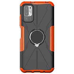 Coque en TPU anti-chocs avec béquille pour votre Xiaomi Poco M3 Pro 4G/5G/Redmi Note 10T 5G/Redmi Note 10 5G - orange