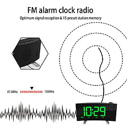 Radio FM Réveil LED Table électronique numérique Projecteur de table Horloge LED verte