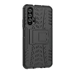 Wewoo Coque Renforcée Pour Huawei Honor 20 Pro Texture TPU + PC Antichoc avec Support Noir