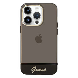 Guess Maroquinerie GUESS Coque iPhone 14 Plus - Noir Translucide Coque pour iPhone 14 Plus - Design Guess - Bijou perlé - Matériau durable - Logo Guess estampillé