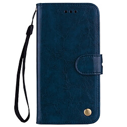 Wewoo Etui à rabat horizontal en cuir de style business à la texture de cire pour Xiaomi Pocophone F1, avec support et emplacements pour cartes et porte-monnaie (bleu)