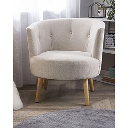 Beliani Fauteuil ODENZEN Tissu Blanc cassé