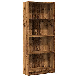 vidaXL Bibliothèque vieux bois 60x24x143 cm bois d'ingénierie