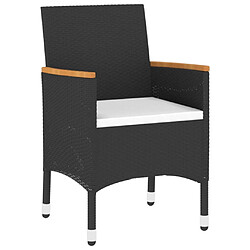 Maison Chic Mobilier à dîner 3 pcs de jardin - Ensemble table et chaises d'extérieur - Salon/Mobilier de jardin classique Résine tressée Noir -MN24650 pas cher