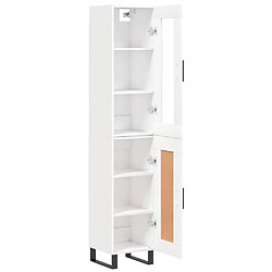 Avis vidaXL Buffet haut Blanc 34,5x34x180 cm Bois d'ingénierie