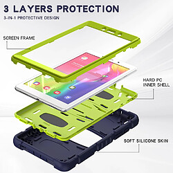 Coque en TPU + silicone, antichoc avec béquille bleu marine/chaux pour votre Samsung Galaxy Tab A 8.0 Wi-Fi (2019) SM-T290/T295