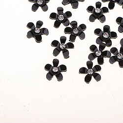 Avis 20 fleurs flatback bouton embellissements strass pour mariage noir