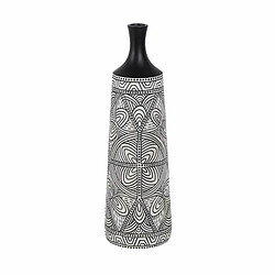 BigBuy Home Vase Blanc Noir Polyrésine 19 x 19 x 64 cm