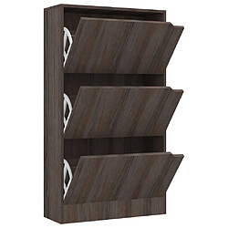 vidaXL Armoire à chaussures 3 portes Chêne sonoma gris Bois ingénierie