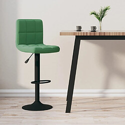 vidaXL Tabouret de bar Vert foncé Velours