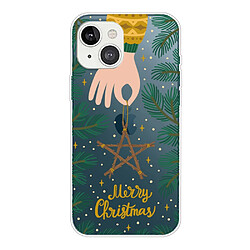 Coque en TPU antichoc, motif de Noël, antichute pour votre iPhone 14 Plus - Étoile de Noël à cinq points